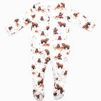 Bears having Picnic Zip Sleepsuit