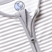 Grey Stripe Zip-Up Sleepsuit