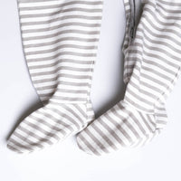 Grey Stripe Zip-Up Sleepsuit