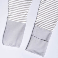 Grey Stripe Zip-Up Sleepsuit