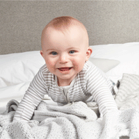 Grey Stripe Zip-Up Sleepsuit