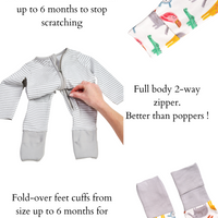 Safari & Grey Zip-Up Sleepsuit Bundle (Limited time offer)