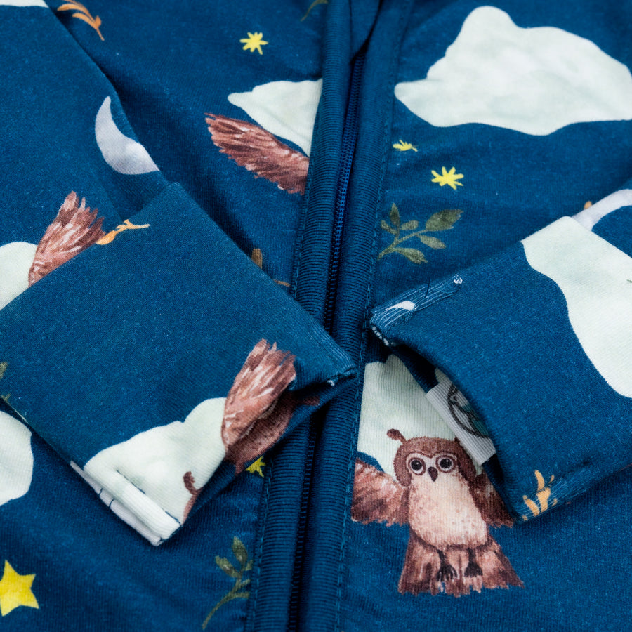 Midnight Owl Zip-Up Sleepsuit