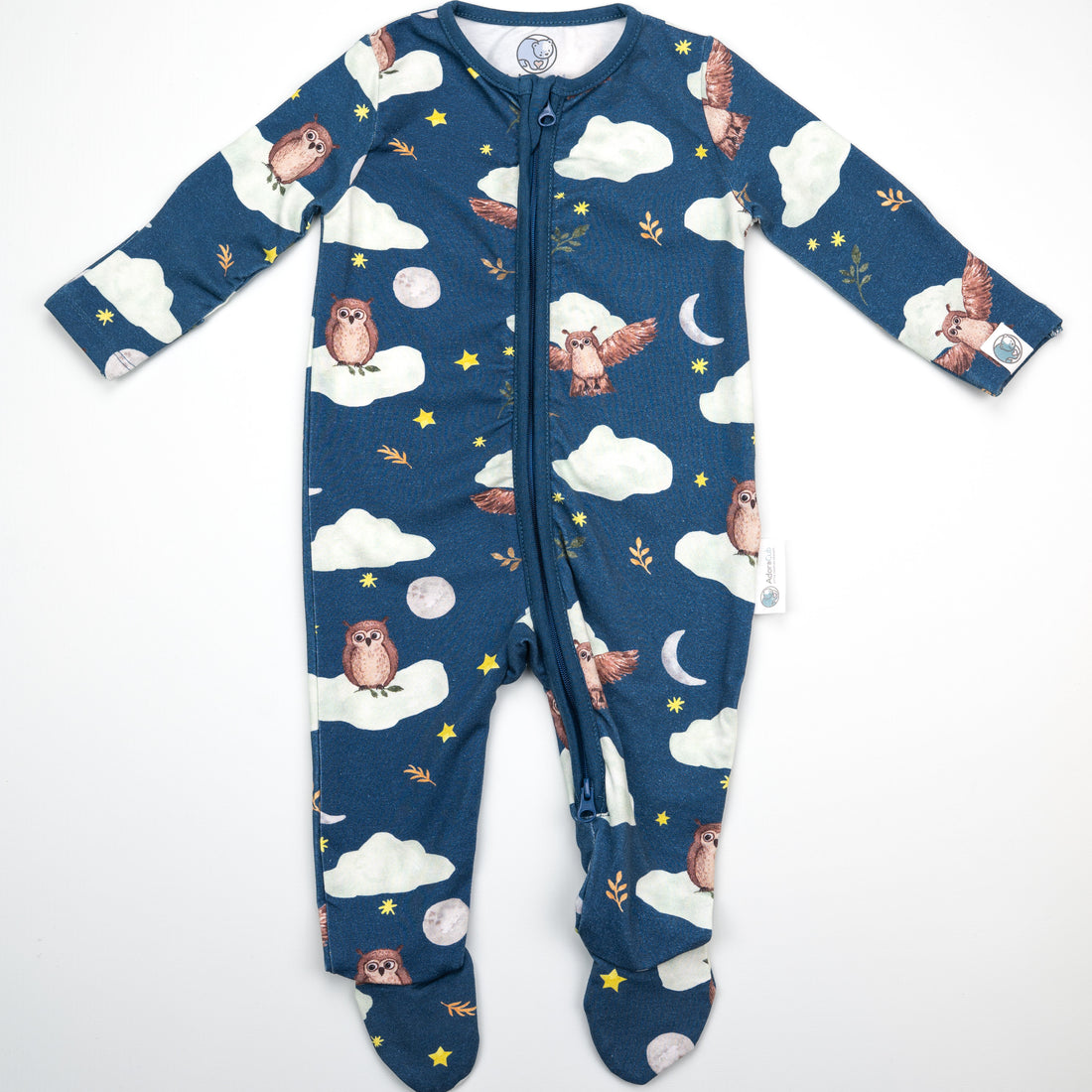 Midnight Owl Zip-Up Sleepsuit