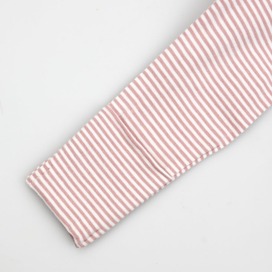 Pink Rose Stripe Zip-Up Sleepsuit
