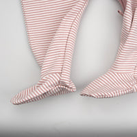 Pink Rose Stripe Zip-Up Sleepsuit