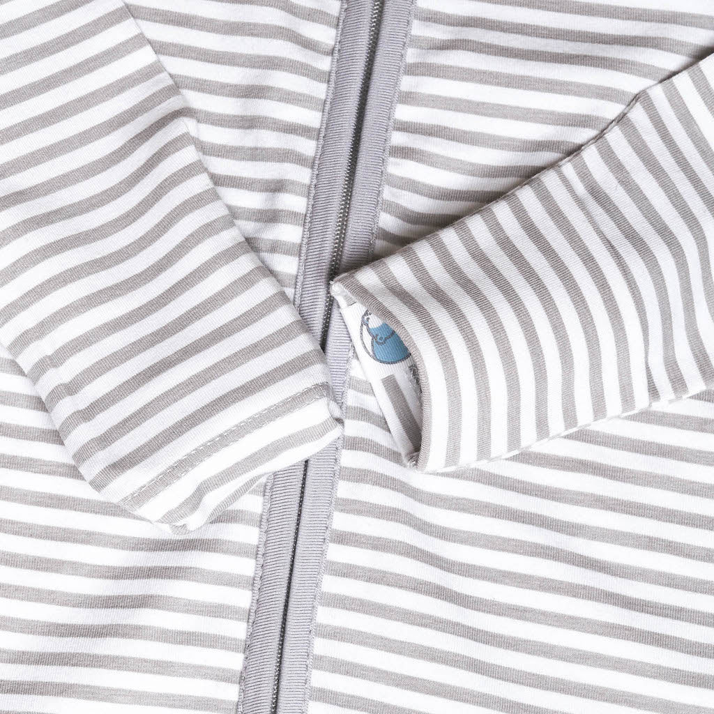 Grey Stripe Zip-Up Sleepsuit