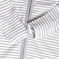 Grey Stripe Zip-Up Sleepsuit